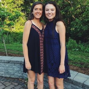 Francescas navy blue and pink summer dress